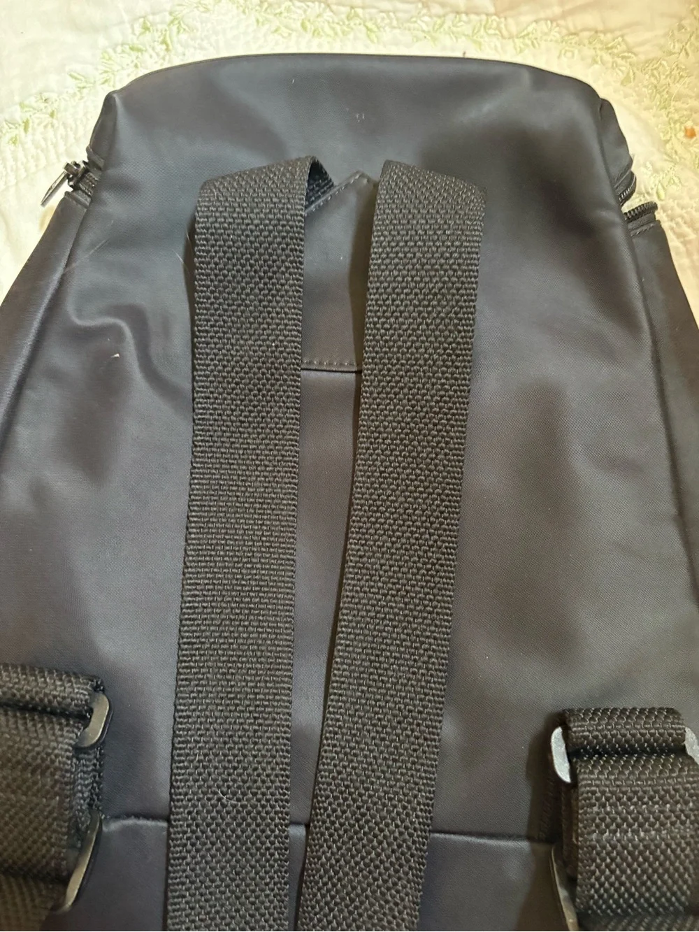 kate spade black nylon backpack with front zip pocket. Perfect condition!